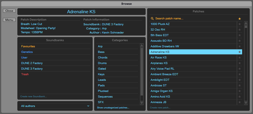 Duneton - Patch Browser