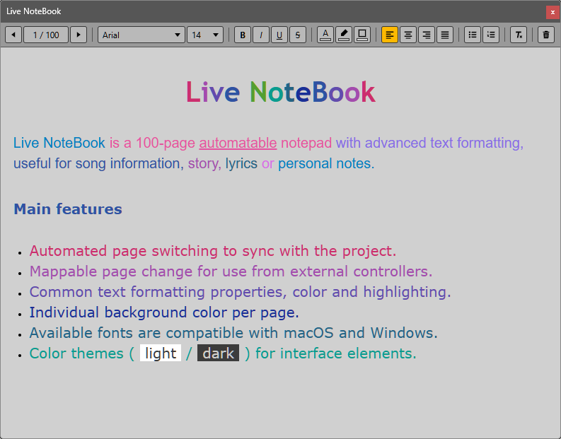 Live NoteBook - Light Theme